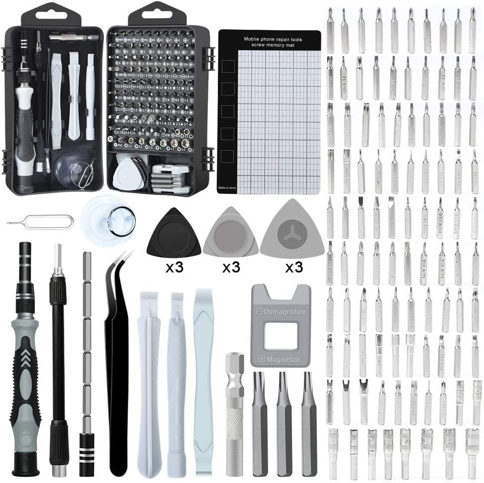  122-Piece Magnetic Precision Screwdriver Set for Electronics Repair - Compatible with iPhone, Mac, iPad, Tablet, Laptop, Xbox, PlayStation, Nintendo Switch, Eyeglasses, Watches, Cellphones, PCs, Cameras, and More