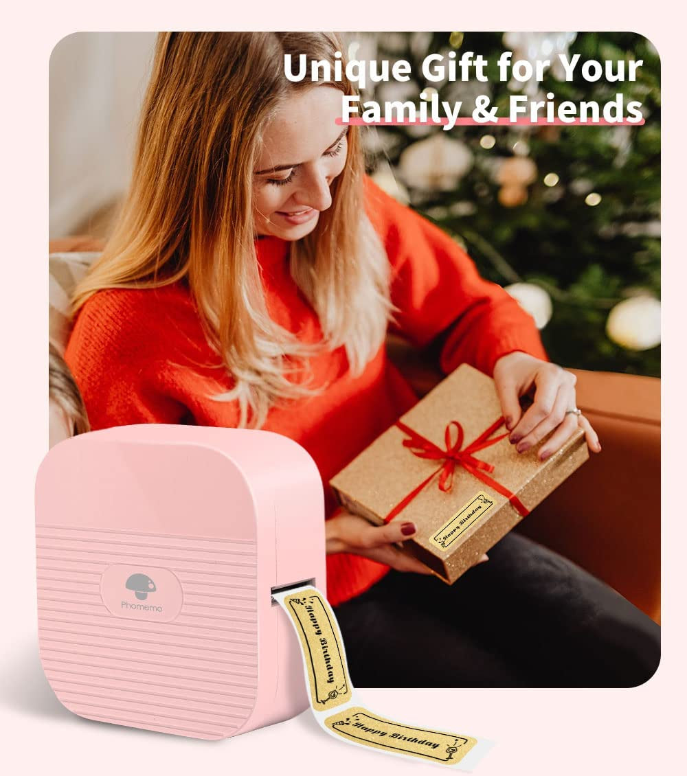 Compact Bluetooth Mini Label Maker: A Sticker Maker Machine that's Compatible with iOS & Android. This Pink Labeler is Great for Home, Office, and Organization Tasks, and it's Conveniently USB Rechargeable.