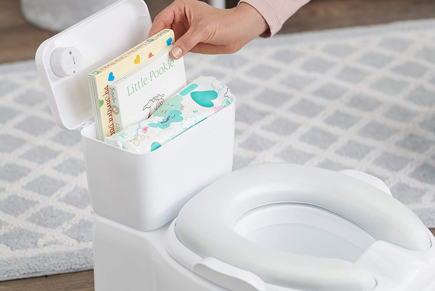 2-in-1 Potty Training Toilet - Grow with Me & On-the-Go - Includes Bonus Kit - Flushing Sound - Removable Seat - Portable Design - White.