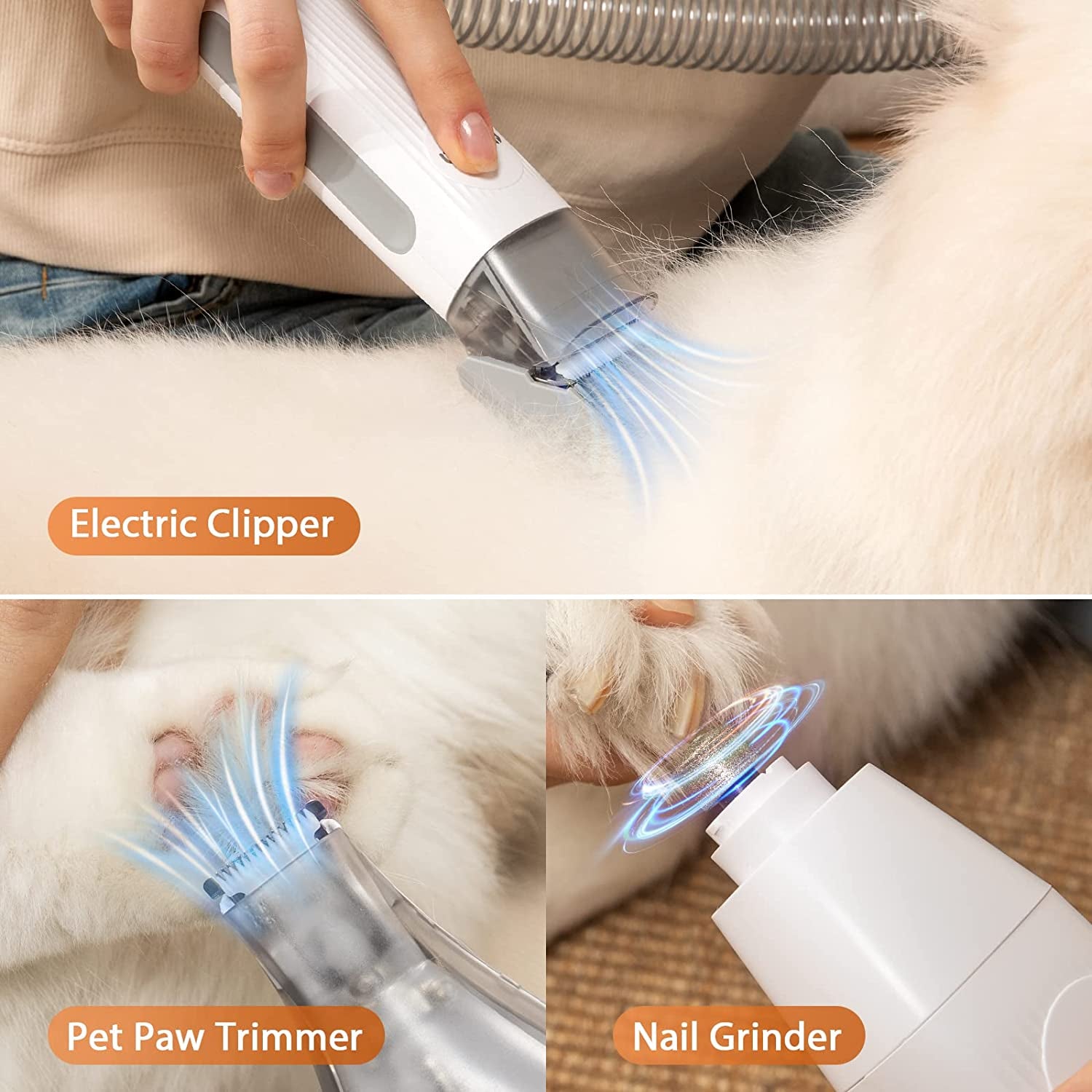  Pet Grooming Kit with Vacuum Suction - Includes 7 Essential Tools for Grooming, Deshedding, and Cleaning - Suitable for Dogs, Cats, and Other Pets - 1.5L Capacity