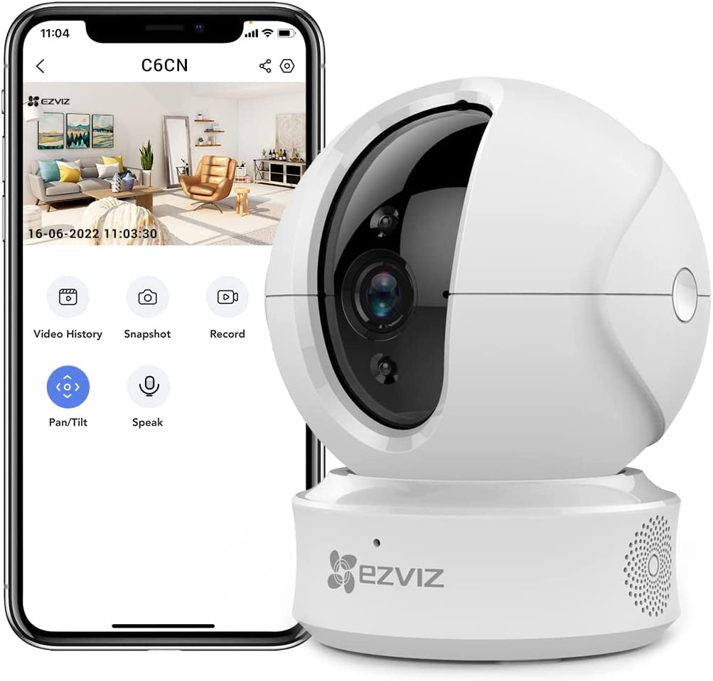 Indoor Pan/Tilt Wi-Fi Security Camera 2K+, Smart Tracking, Two-Way Talk with Google Assistant and Amazon Alexa Compatibility