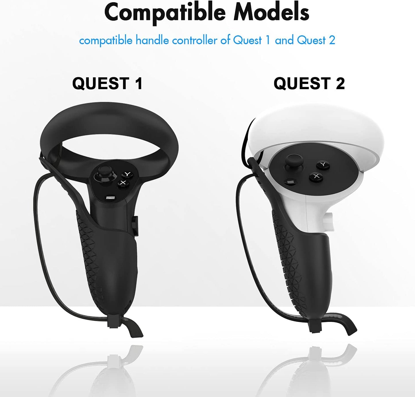 Touch Controller Grip Cover, for Meta/Oculus Quest, Quest 2 or Rift S Accessories,with Anti-Throw Straps and Handle Protective Sleeve,Made of Premium Material, Comfortable Feel, Easy Installation