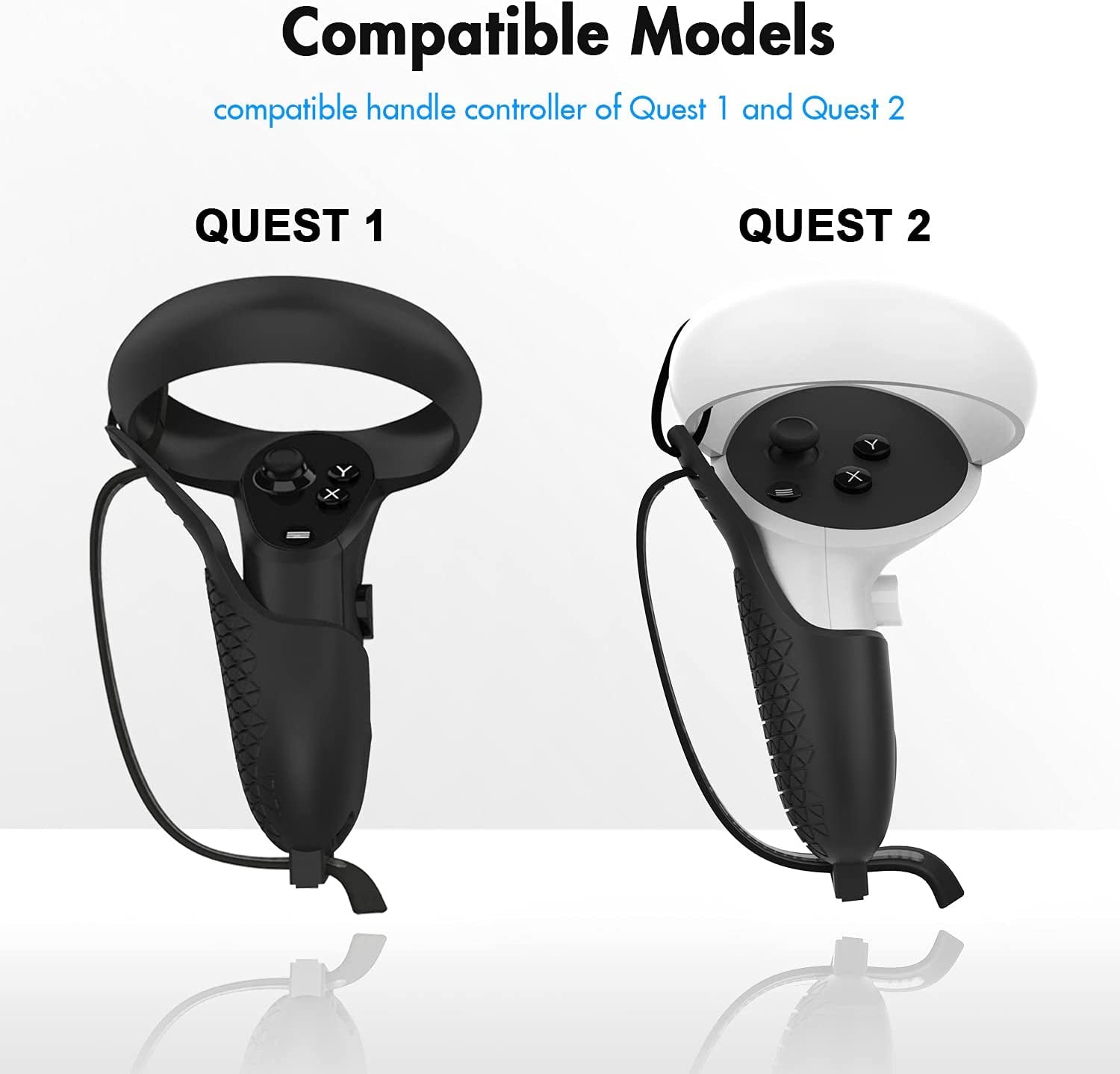 Touch Controller Grip Cover, for Meta/Oculus Quest, Quest 2 or Rift S Accessories,with Anti-Throw Straps and Handle Protective Sleeve,Made of Premium Material, Comfortable Feel, Easy Installation
