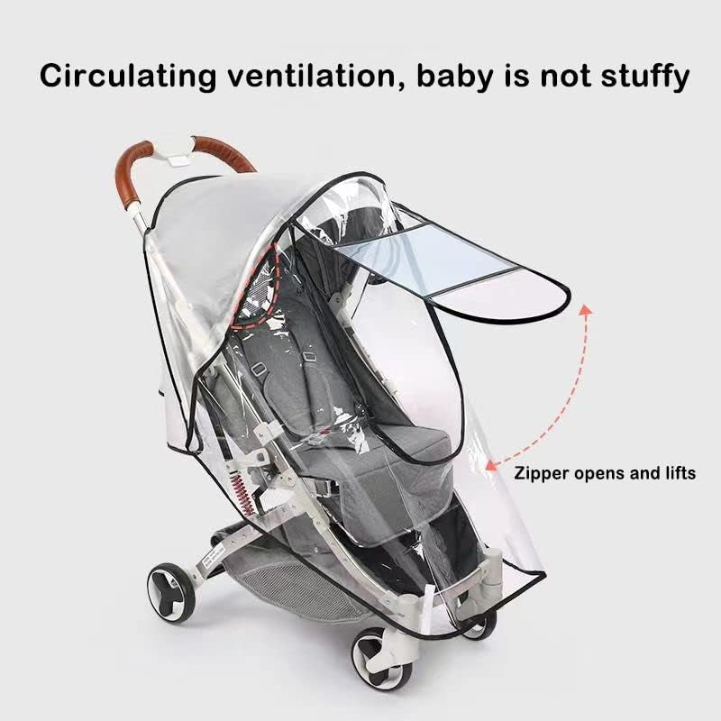 Universal Stroller Rain Cover- Cart Umbrella Rain Cove Accessory, for Babies Winter Windproof Waterproof Dustproof and Snowproof