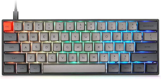 SK61 Hotswap Mechanical Gaming Keyboard with Optical Switch, RGB Lighting, and Programmable Customization - Gateron Brown Switch, 61 Keys (Black)