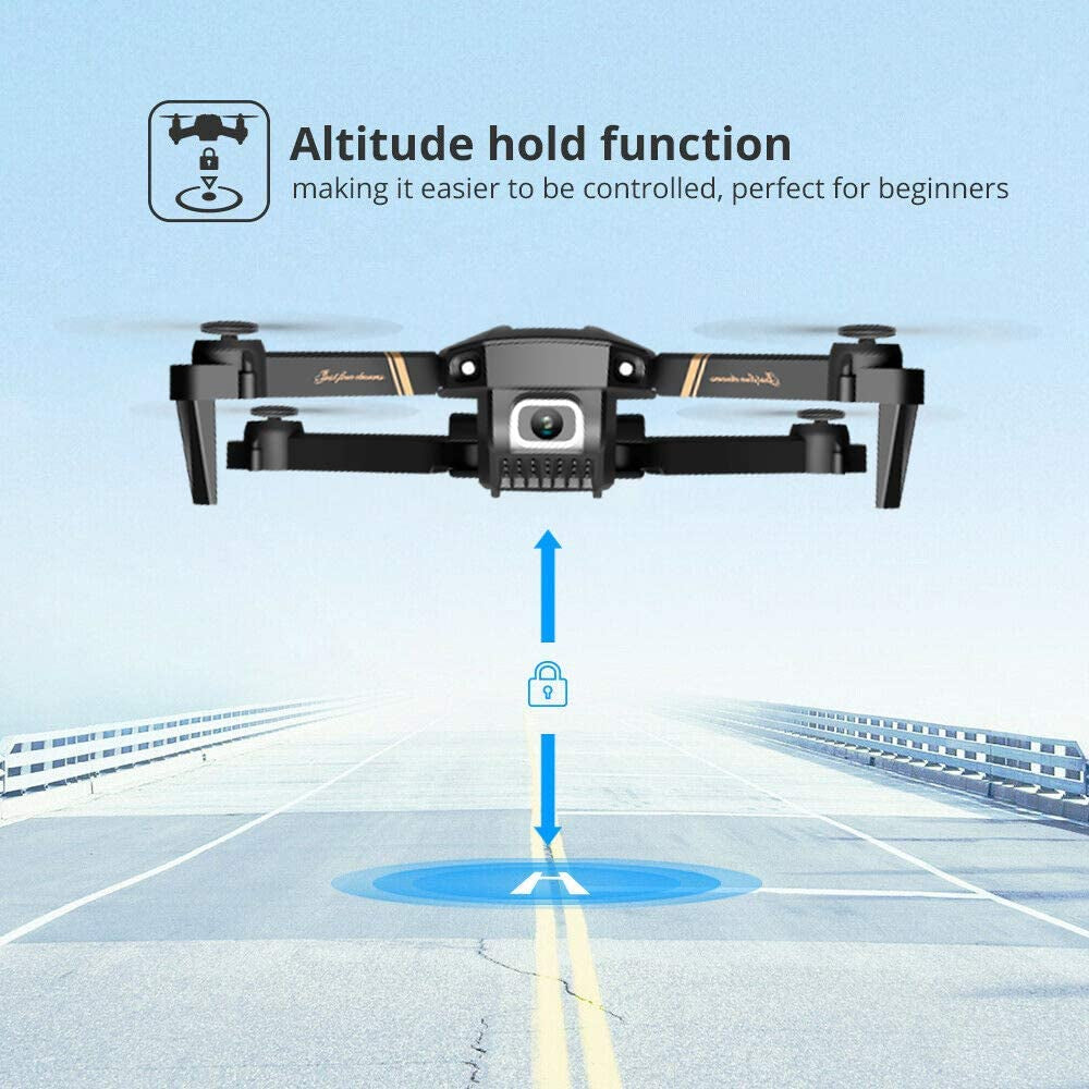 Foldable RC Quadcopter with 1080P Camera - 4DV4 Drone for Adults and Kids - HD FPV Live Video, Trajectory Flight, App Control, Altitude Hold, One Key Return, 2 Batteries - Ideal Gift for Beginners and Toy Enthusiasts