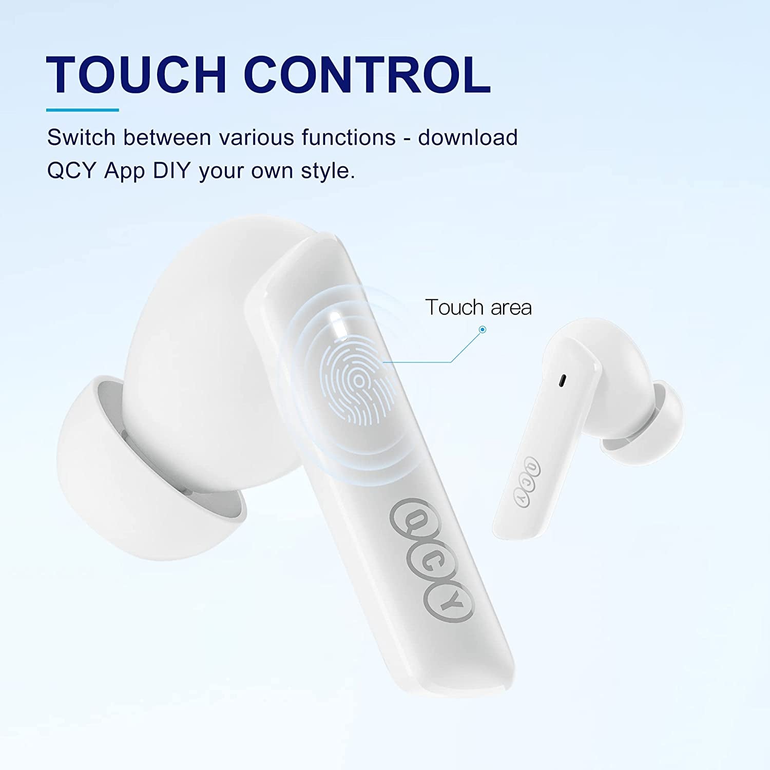 HT05 Wireless Earbuds with Multi-Mode Active Noise Cancelling - Bluetooth Headphones with Ai-Enhanced Calls, 6 Mics, Anti-Wind Noise, Transparency Mode, Custom EQ App, 7.5H + 24H Playtime, Bluetooth 5.2