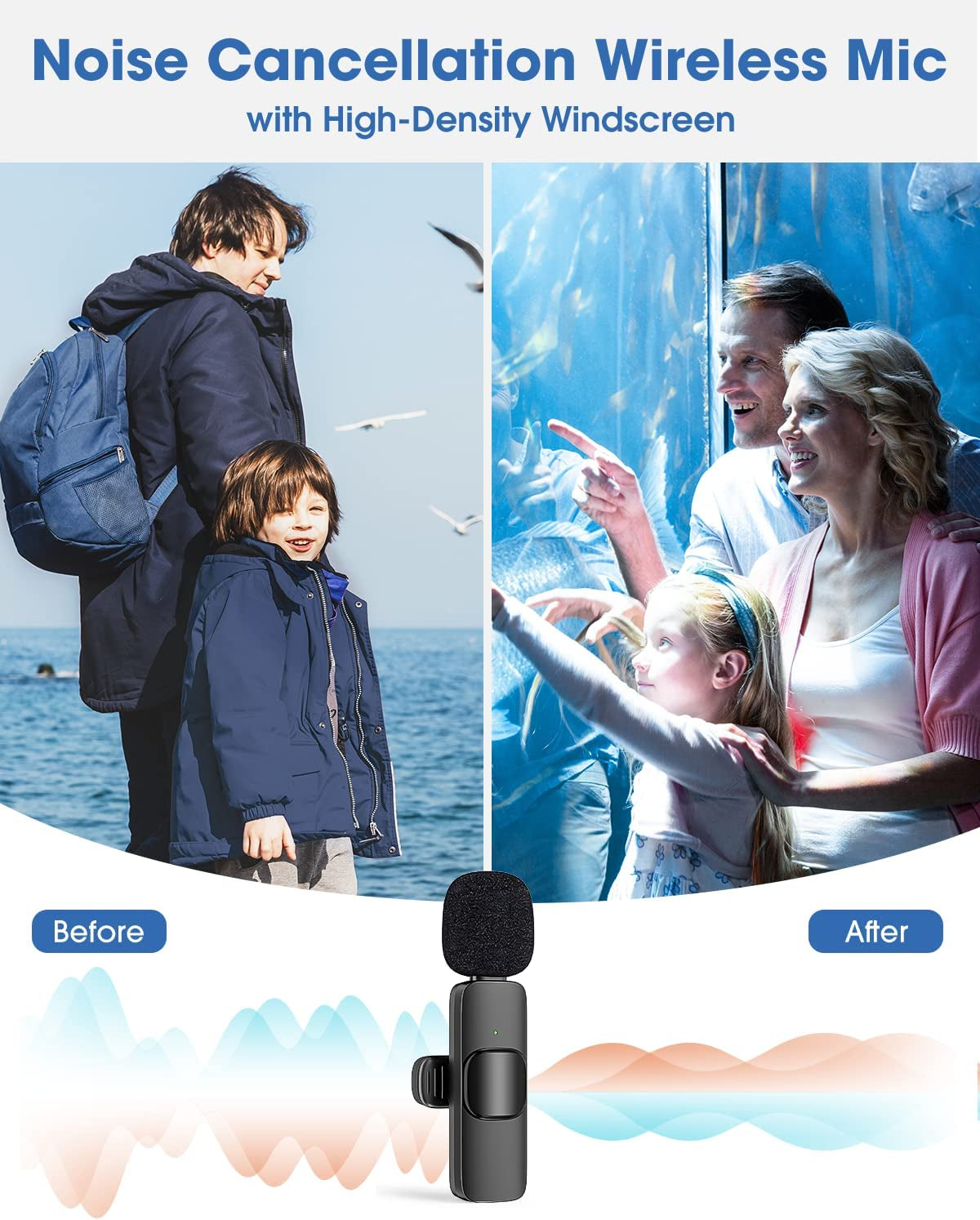 Wireless Lavalier Microphone for iPhone/iPad - Mini Clip-On Microphone Wireless Solution for iPhone Video Recording, Denoising, Omni Lav Lapel Mic Perfect for Interviews, YouTube, Vlogging, Live Streaming, TikTok, and Content Creation.