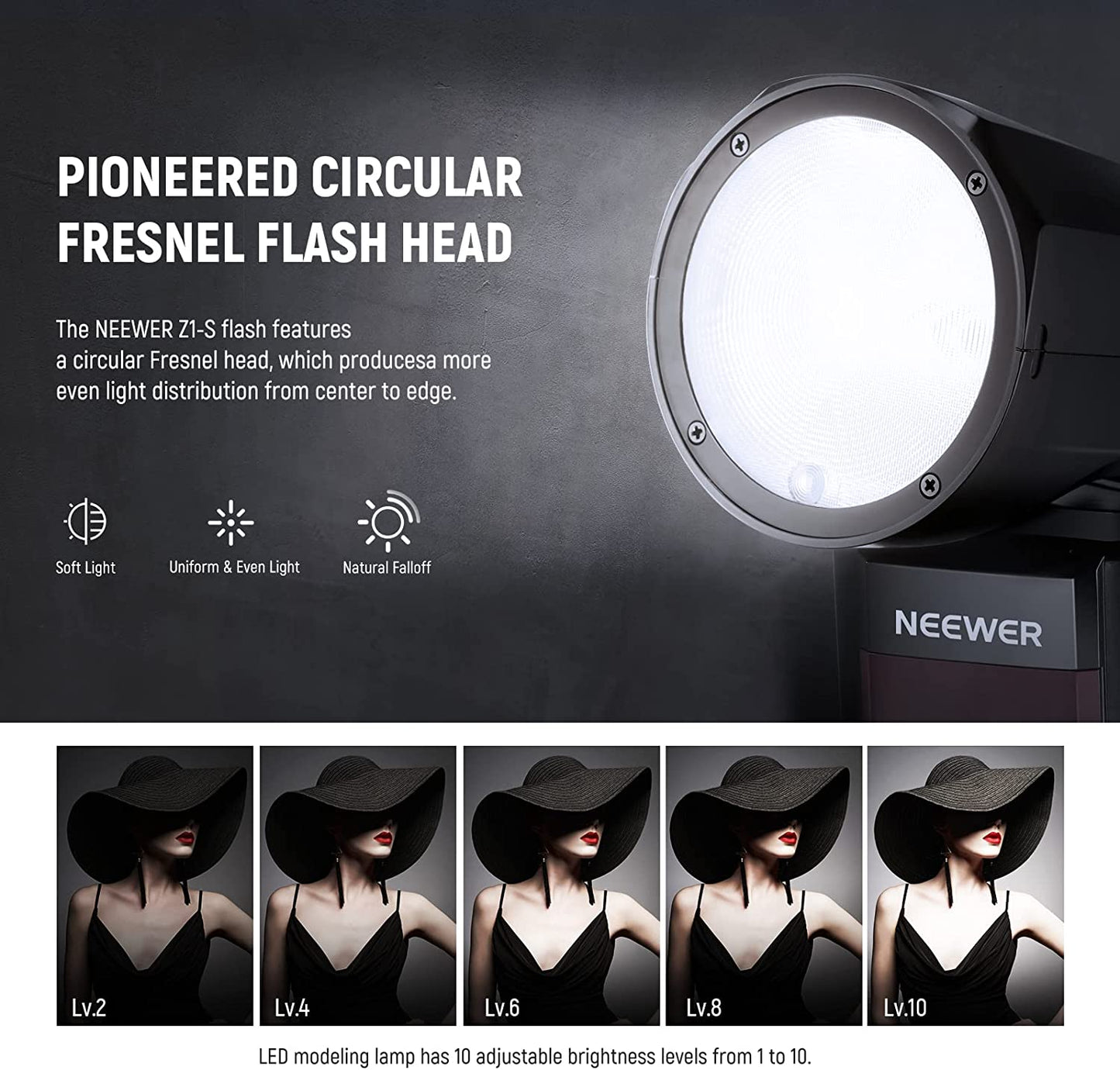 Round Head Flash Speedlite for Sony DSLR Cameras with High-Speed Sync, LED Modeling Lamp, and Long Battery Life