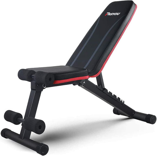  Foldable Weight Bench for Full Body Workouts at Home Gym - Adjustable Incline and Decline Exercise Bench