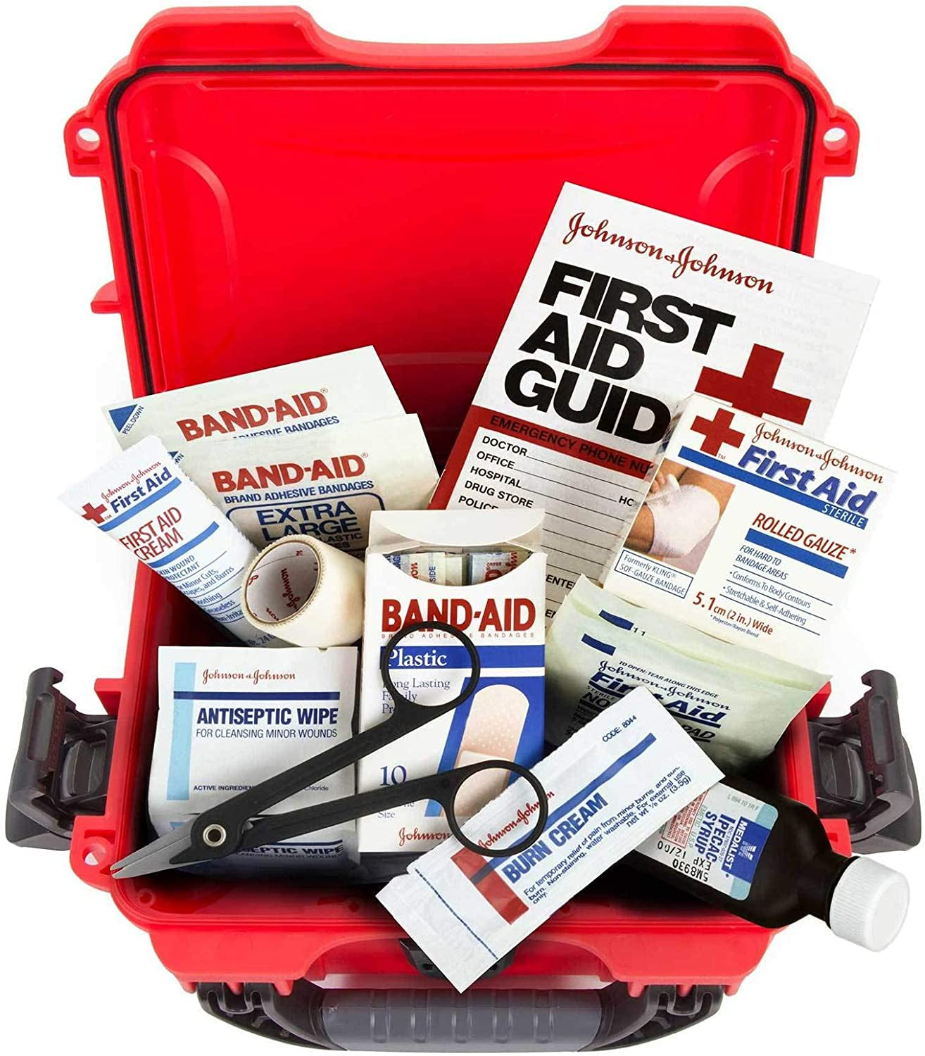 Waterproof Prepper Survival Gear Case (Empty, Case Only) - Dust and Impact Resistant - Empty - Red