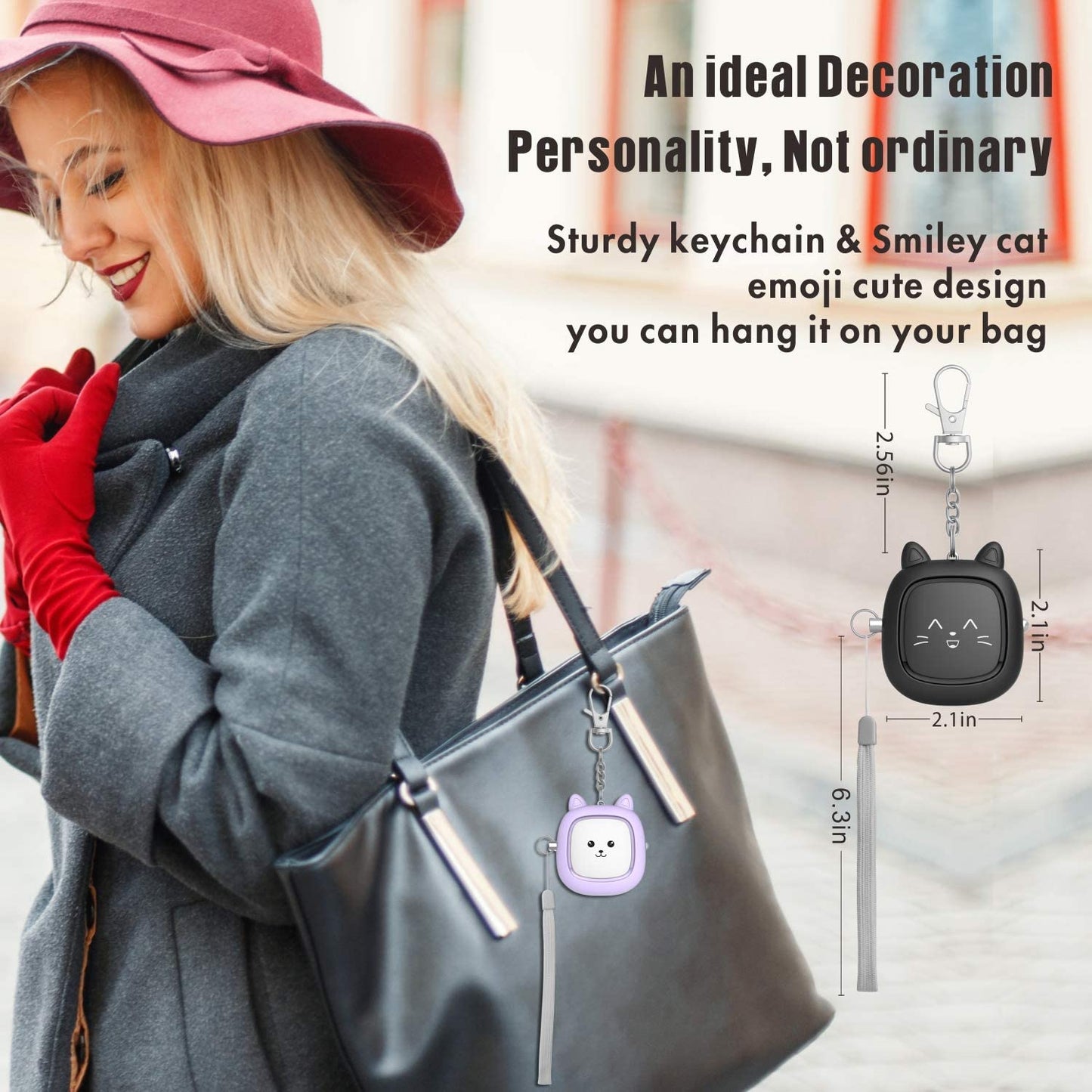 Personal Safety Alarm, 3-Pack 130 dB Emergency Self-Defense Security Alarm Keychain with LED Light - Ideal for Women, Men, Children, and the Elderly (Black/Purple/Green)