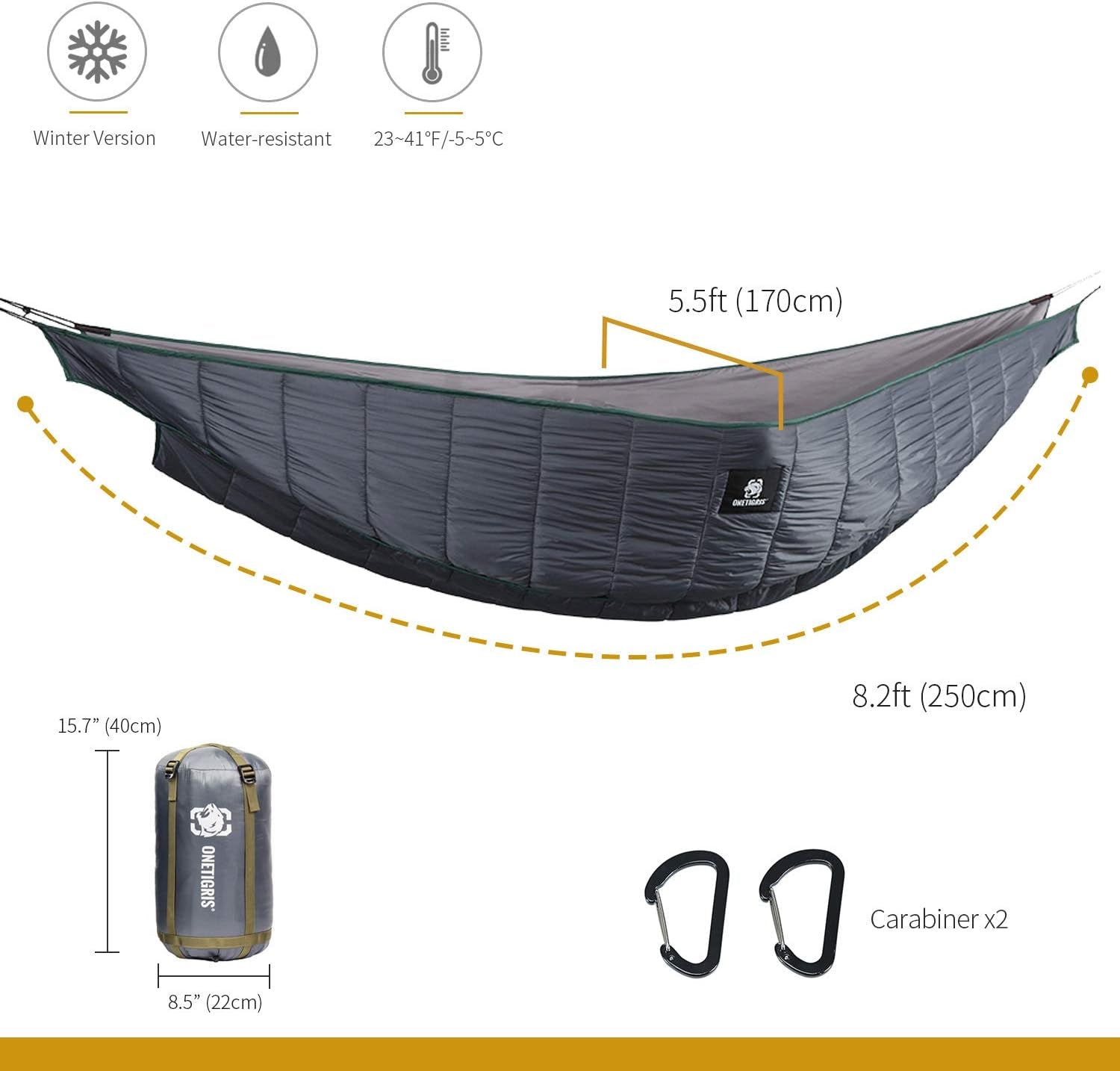 Shield Cradle Double Hammock Underquilt - Essential Hammock Camping Gear for Winter Seasons.