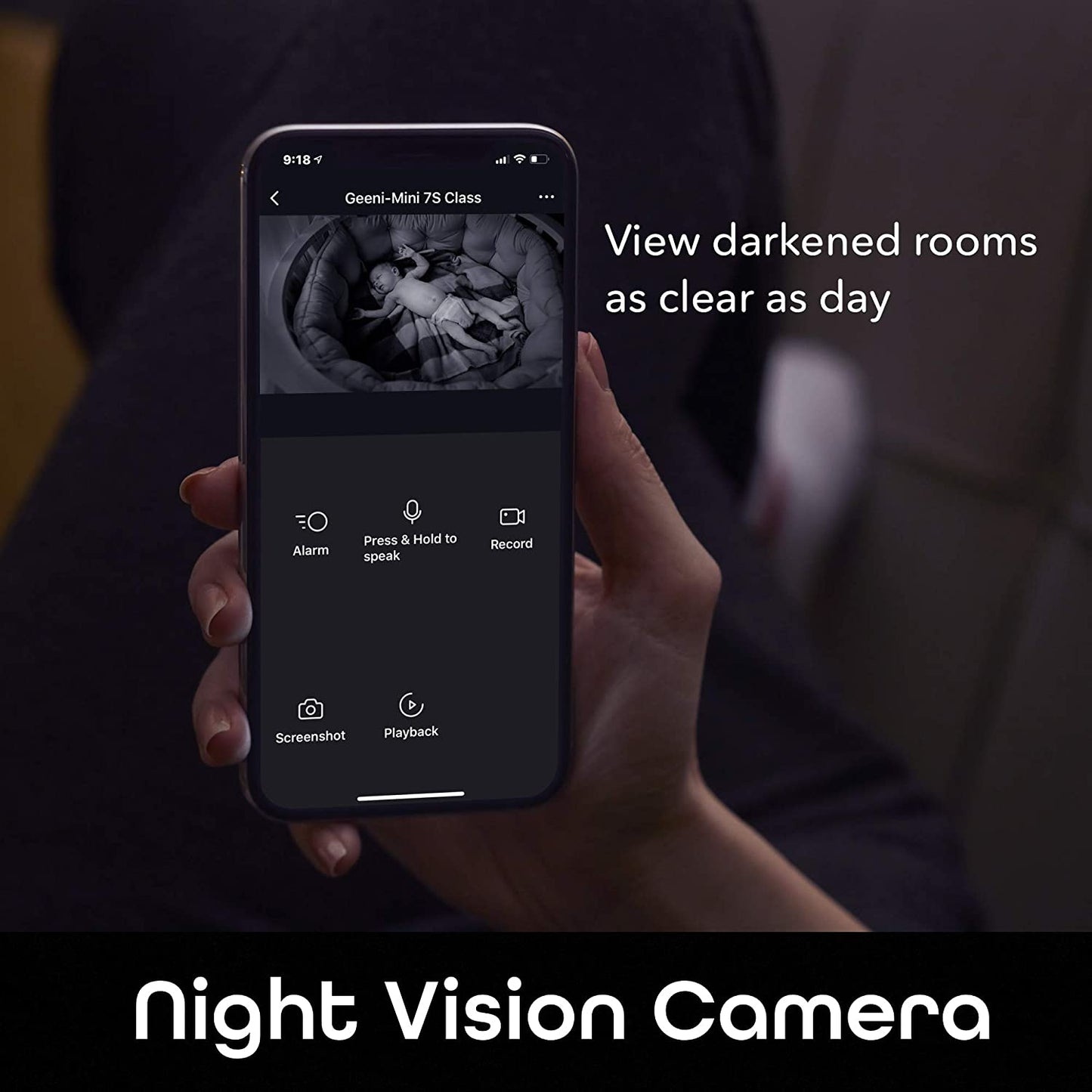 Black Wireless Indoor Surveillance Camera with Auto Tracking Alerts, Motion Zones, Pan/Tilt/Zoom, 2-Way Talk, Night Vision, Works with Alexa and Google Home, 1080P