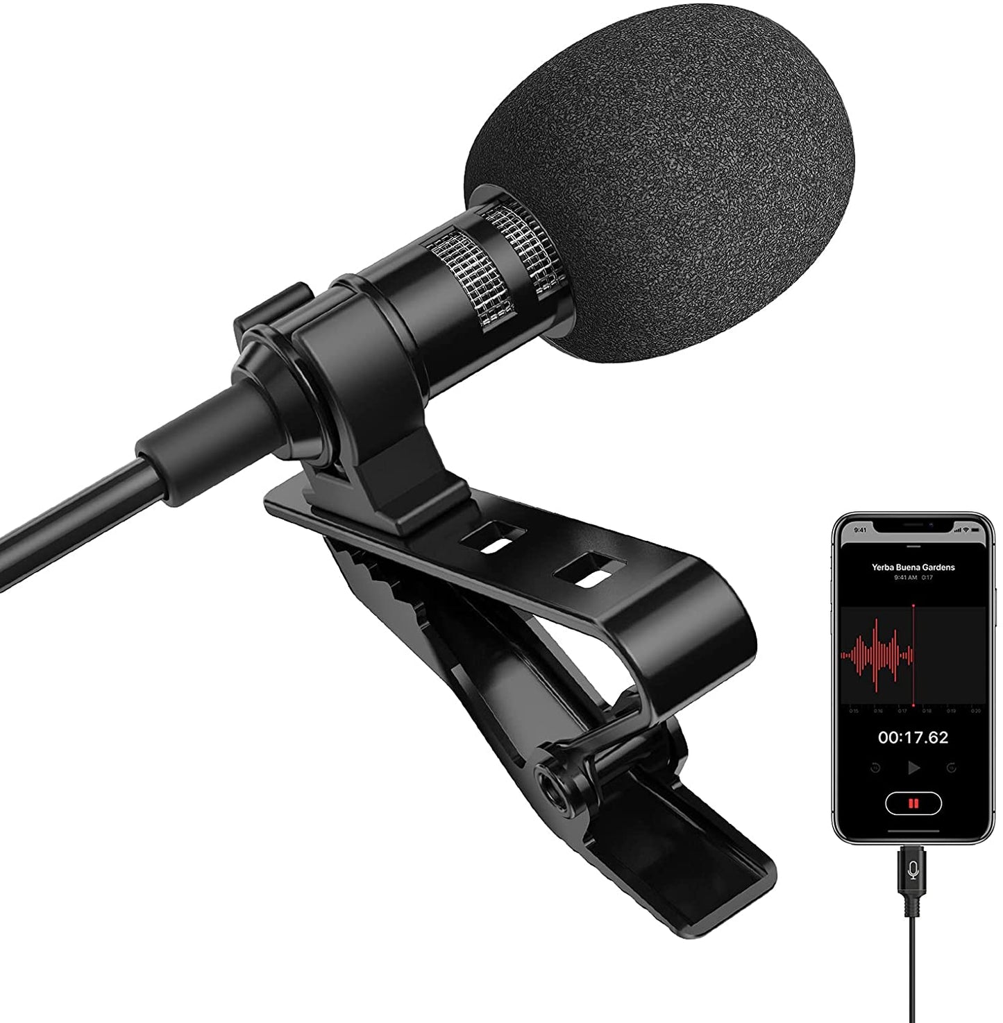 Professional Lavalier Lapel Microphone for iPhone and iPad/iPod - MFi-Certified, Ideal for Audio and Video Recording, YouTube Interviews, and TikTok