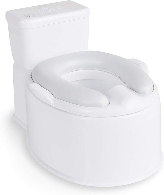 2-in-1 Potty Training Toilet - Grow with Me & On-the-Go - Includes Bonus Kit - Flushing Sound - Removable Seat - Portable Design - White.