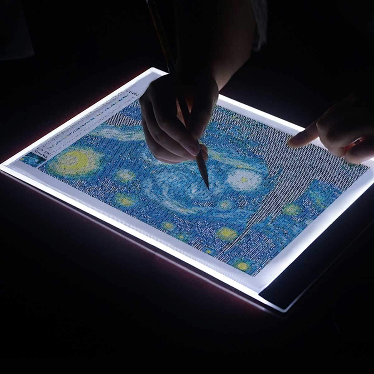 A4 LED Light Pad Kit, Tracing Light Table, Tools and Accessories Kit for Full Drill & Partial Drill 5D Diamond Painting