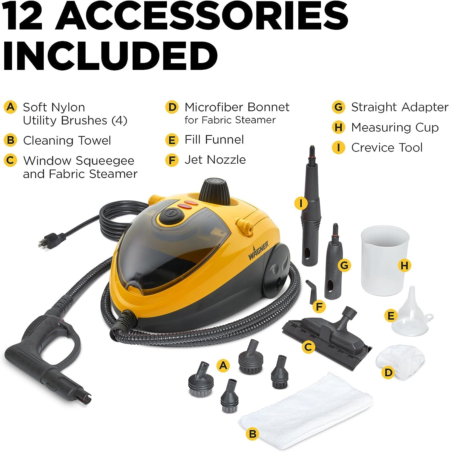 AutoRight SteamMachine Multi-Purpose Steam Cleaner with 12 Included Accessories: Versatile, Powerful Steam Cleaning Tool (Color May Vary)