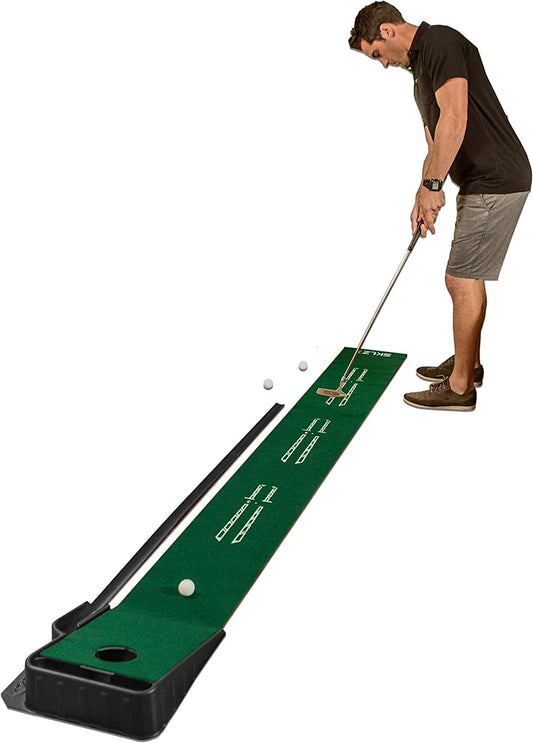 Accelerator Pro Indoor Putting Green with Ball Return: 9 Feet x 16.25 Inches.