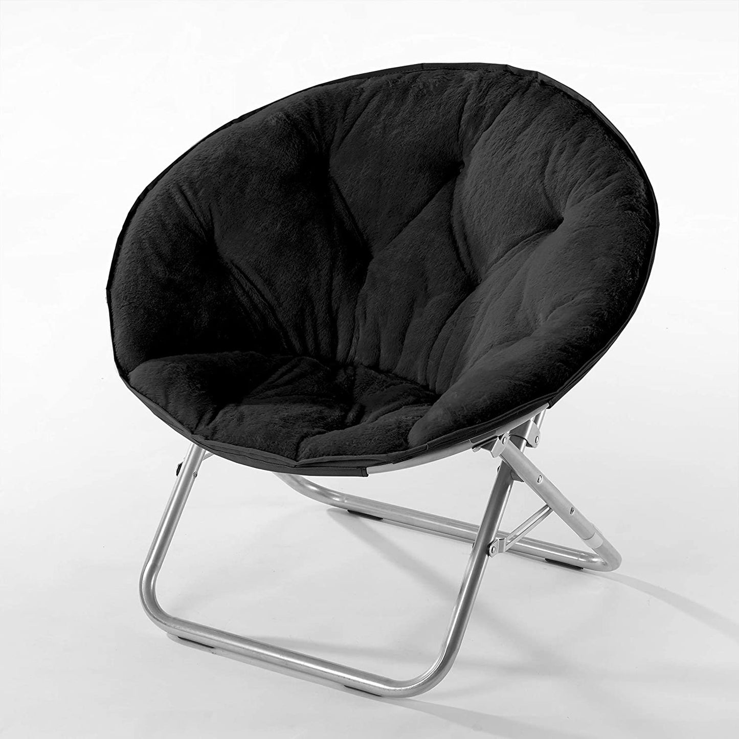 Faux Fur Saucer Chair, One Size - Black