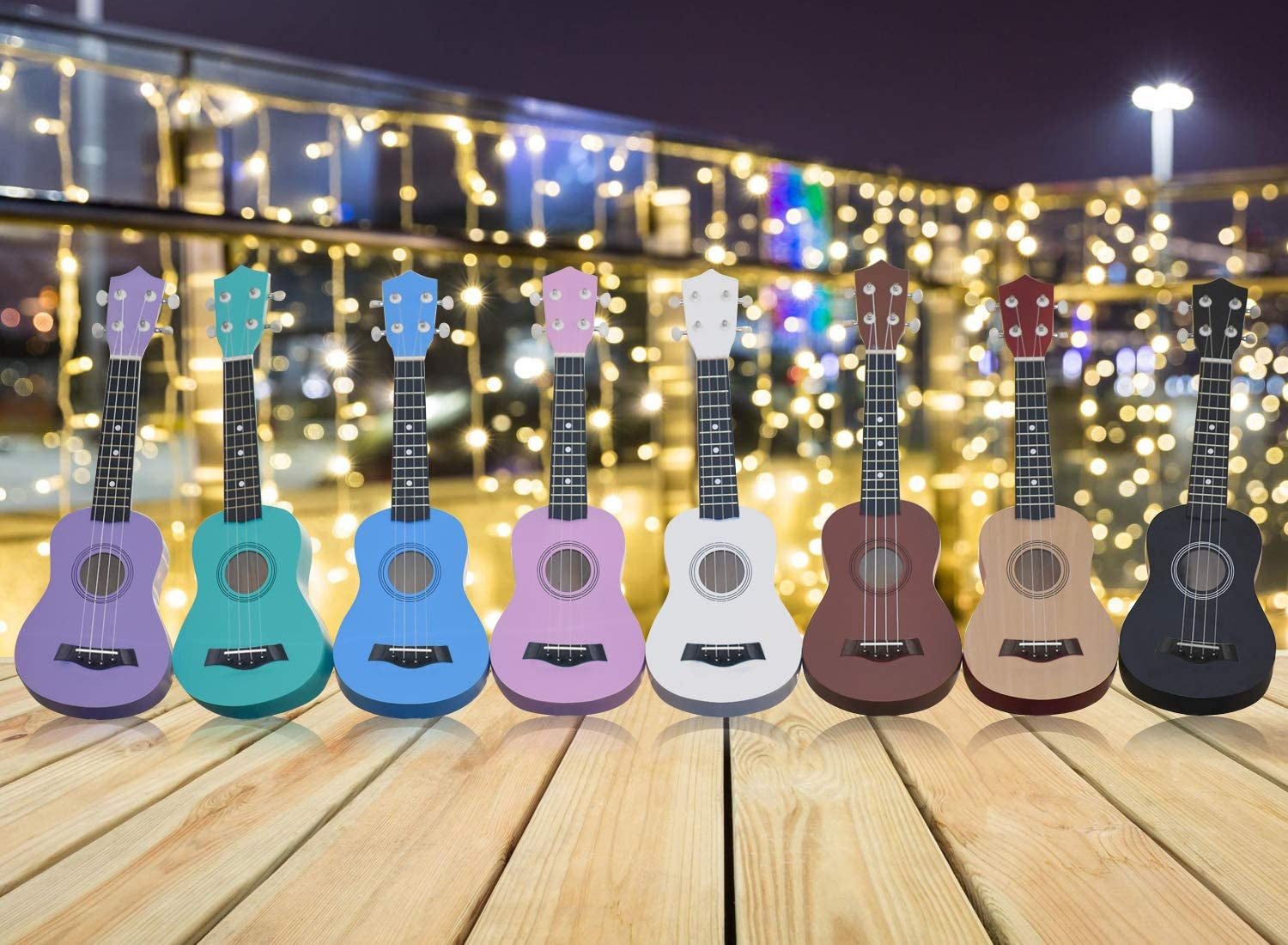 21" Soprano Ukulele - Specially Designed for Kids, Students, and Beginners. Includes a Carrying Bag and a Digital Tuner, available in a clean White finish.