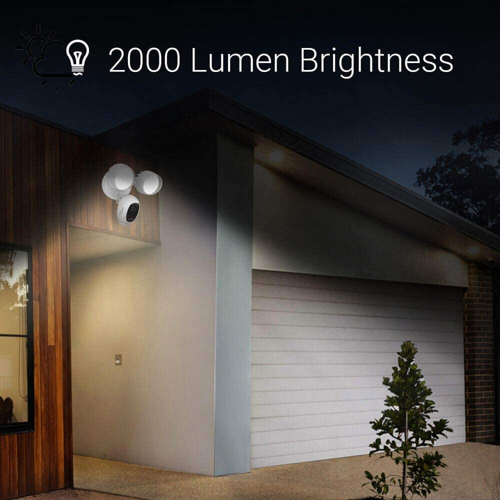 Wifi 1080P Floodlight Security Camera with Enhanced Motion Activation, PIR&H265, Siren Alarm, Starlight Color Night Vision, Two-Way Audio, Weatherproof 