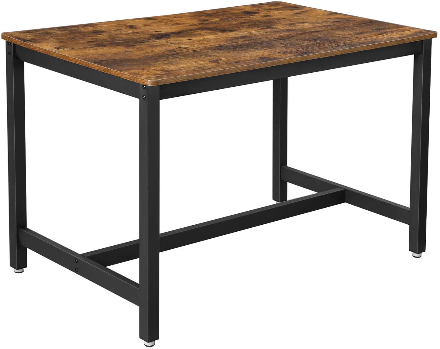 47 Inch Industrial Style Dining Table for 4, with Heavy Duty Metal Frame, Brown Finish, 47.2 x 29.5 x 29.5 Inches