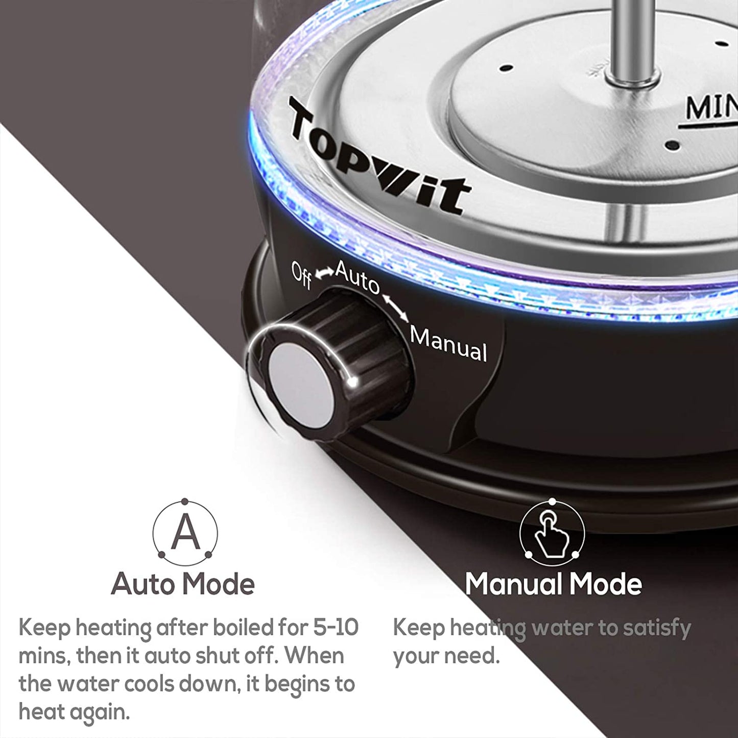 Electric Kettle with Automatic Tea-brewing and Keep Warm Functions - Features Dual Modes for Tea and Hot Water - 1L Capacity - Includes Stainless Steel Infuser - Suitable for Pour Over Tea and Hot Water - Convenient Electric Tea Maker.