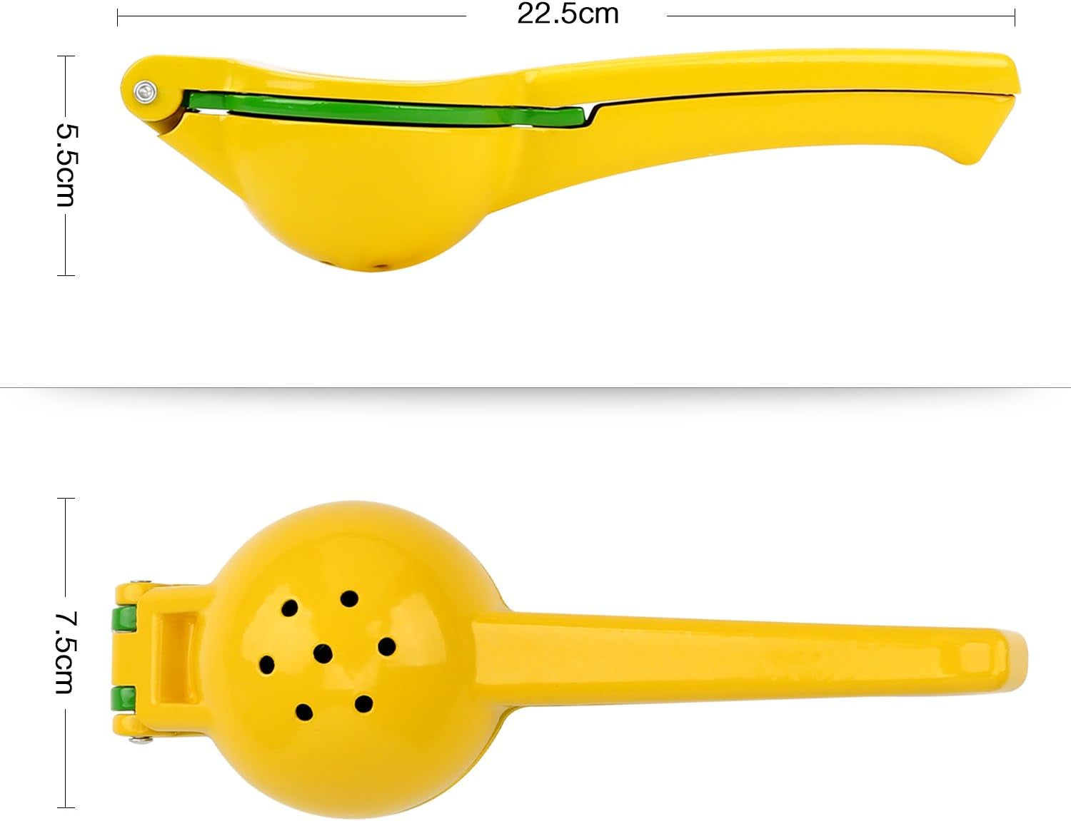 Premium Quality Metal Lemon Lime Squeezer - Manual Citrus Press Juicer for Fresh Wedge Juicing, Leaves No Pulp or Seeds