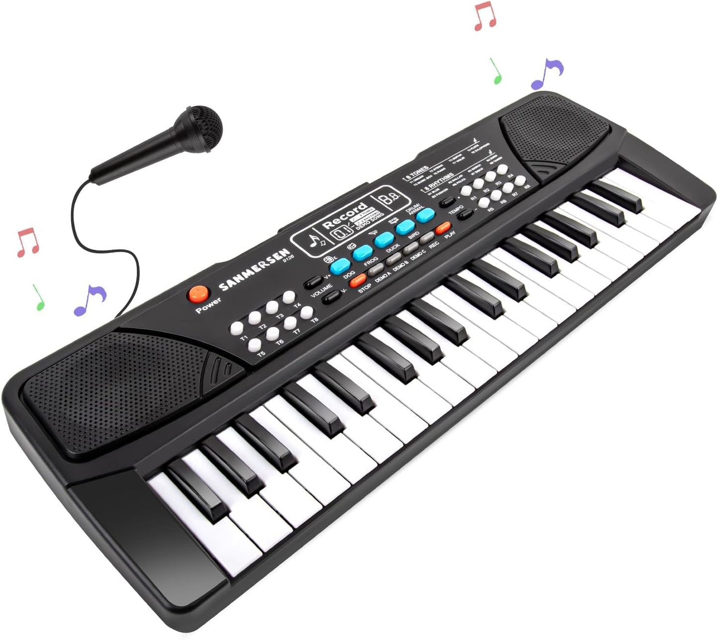  Kids Piano: 37-Key Electronic Keyboard with Microphone - Educational Musical Instrument for Beginner Boys and Girls (Ages 3-8)