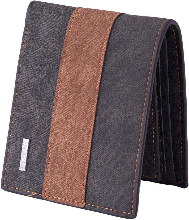 Slim Bifold Vintage Leather Wallet for Men - Front Pocket Design with RFID Blocking Feature.