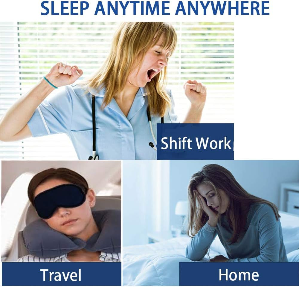 Sleep Mask: 3D Concave Design, 100% Blackout, Ultra-Soft, Adjustable for Men and Women. Ideal for Travel, Naps, Yoga, and Insomnia.