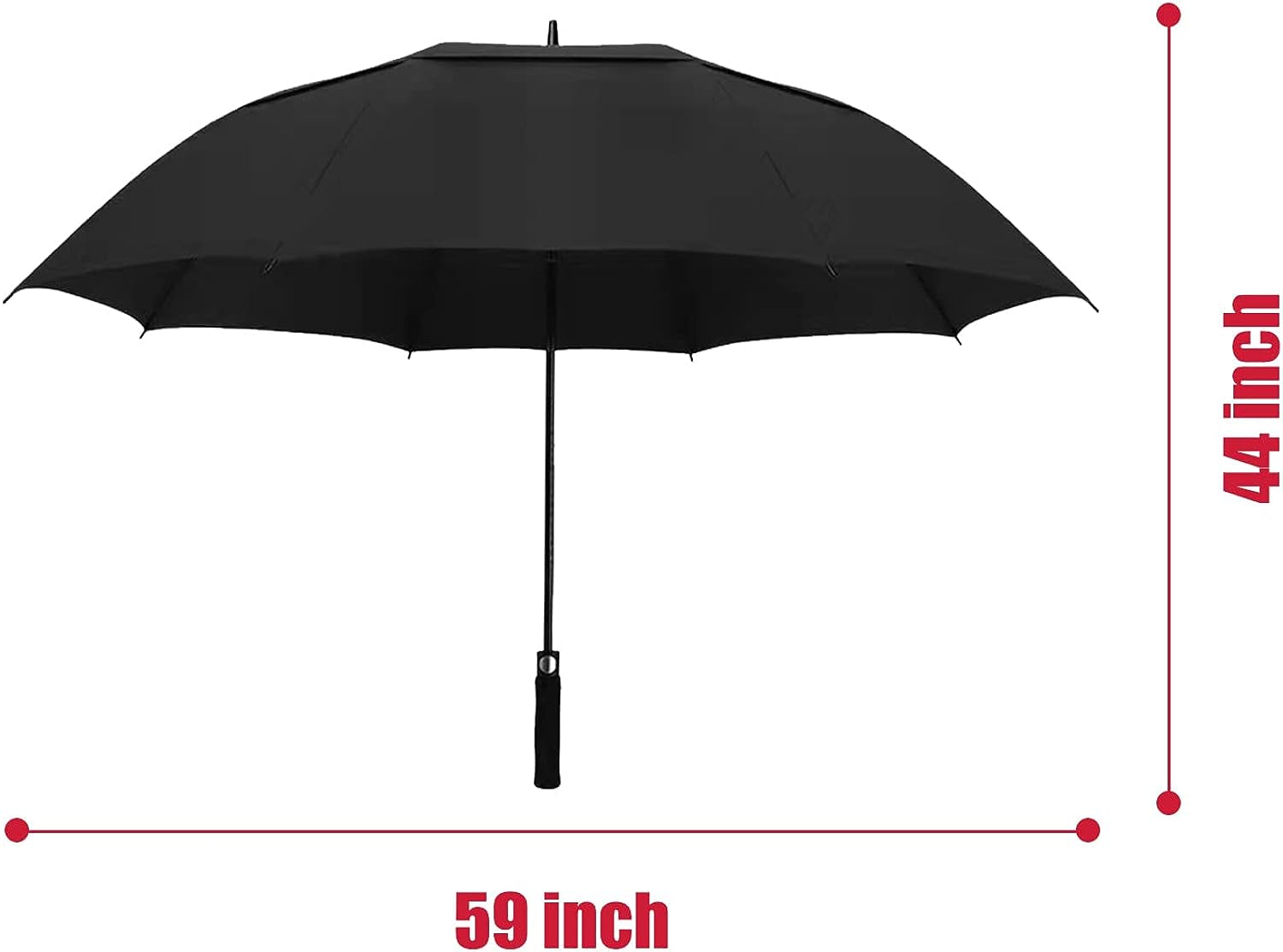 Extra Large Windproof Golf Umbrella - 62/68 Inch Diameter - Automatic Open with Double Canopy Vented Design - Designed to Withstand Rain and Wind - Ideal for Adults seeking Oversized Protection.