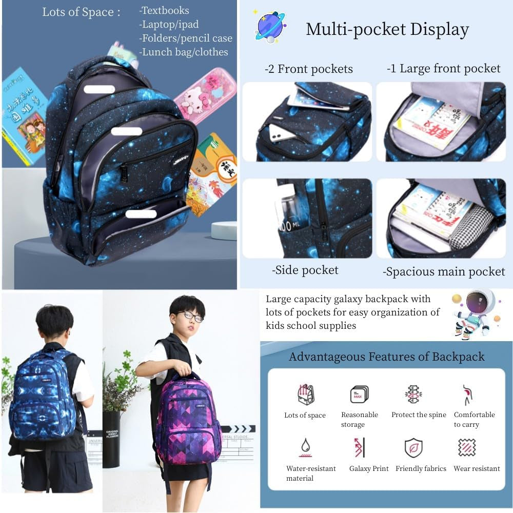 Durable Nylon Elementary School Backpack for Boys and Girls - Casual Bookbags for Kids, Perfect for Travel