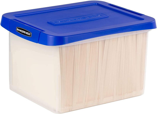 Heavy Duty Plastic File Storage Box with Hanging Rails Letter/Legal Size, Qty 1