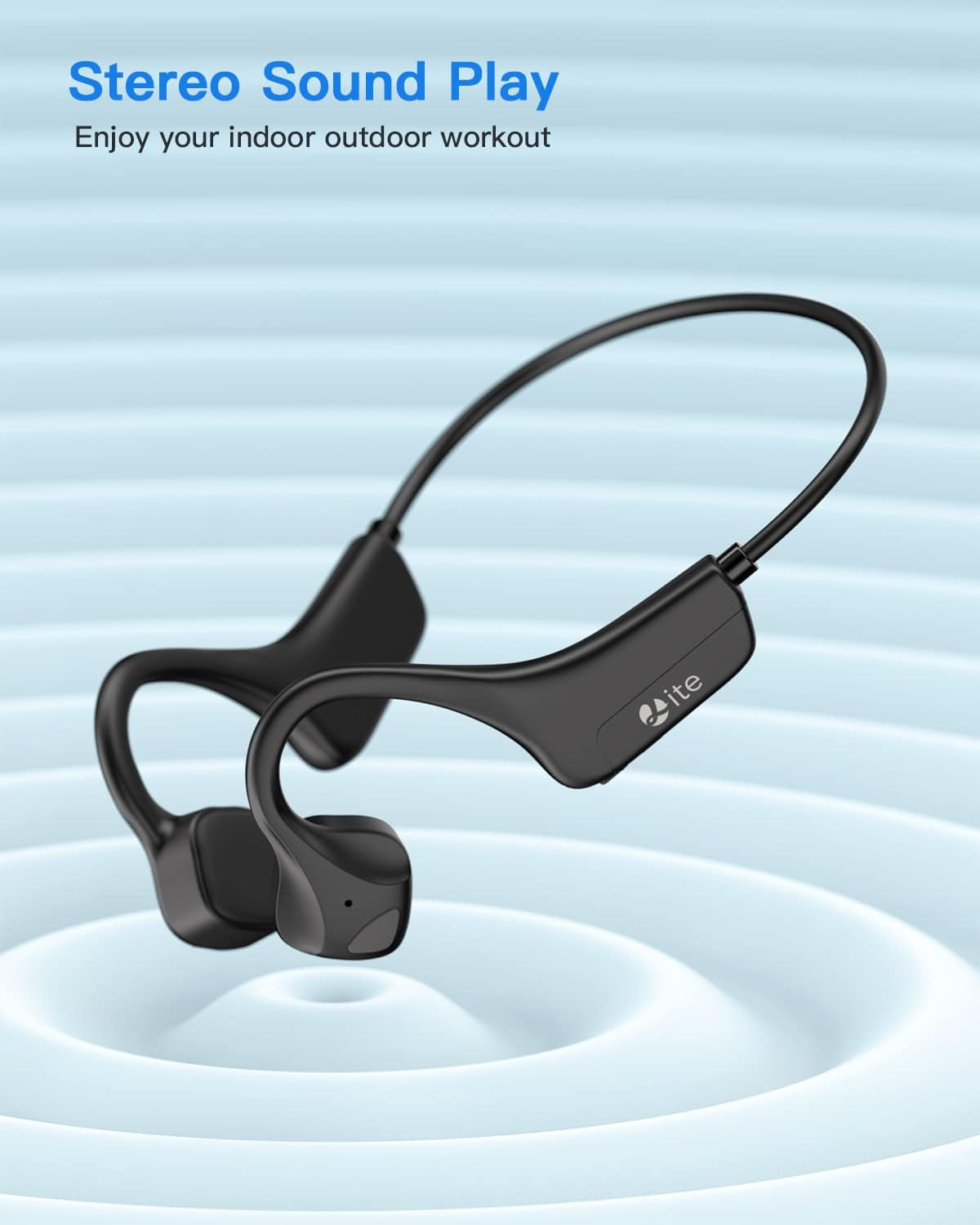 Wireless Bone Conduction Headphones: Bluetooth Open Ear Headphones with Built-In Mic. Waterproof and Sweatproof Sports Earphones for Running, Workouts, Cycling, Driving, and Climbing.