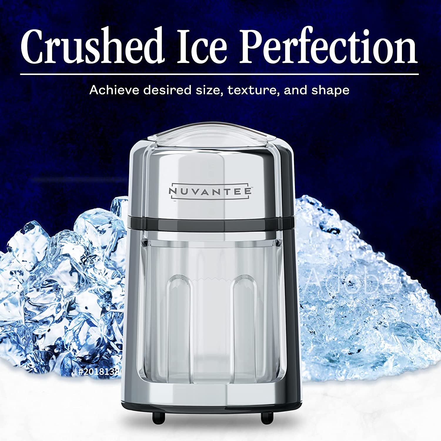 Manual Ice Crusher: Rust-Proof Zinc Alloy Construction with Carbon Steel 430 Blade for Customized Ice Crushing, Non-Slip, Easy-to-Use Hand Crank Ice Crusher - Chrome Plated