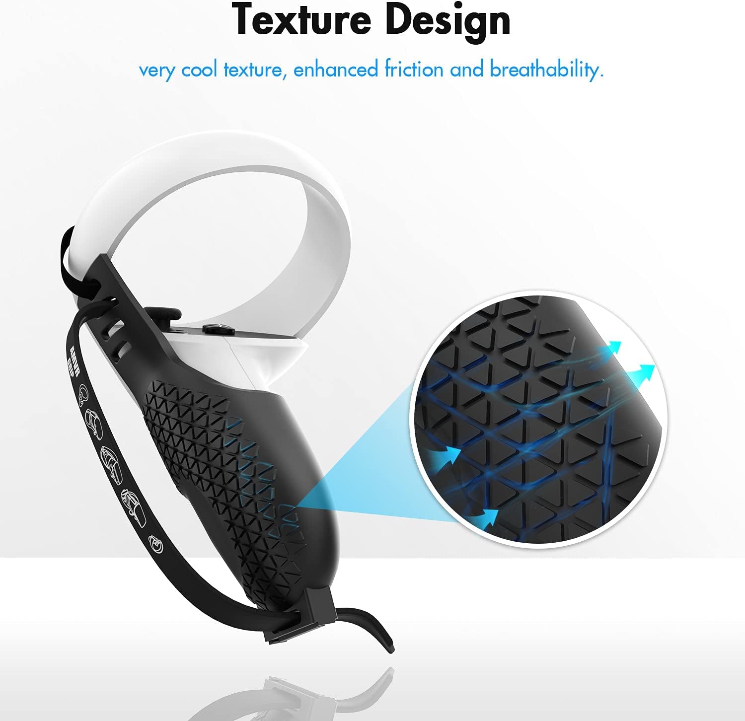 Touch Controller Grip Cover, for Meta/Oculus Quest, Quest 2 or Rift S Accessories,with Anti-Throw Straps and Handle Protective Sleeve,Made of Premium Material, Comfortable Feel, Easy Installation