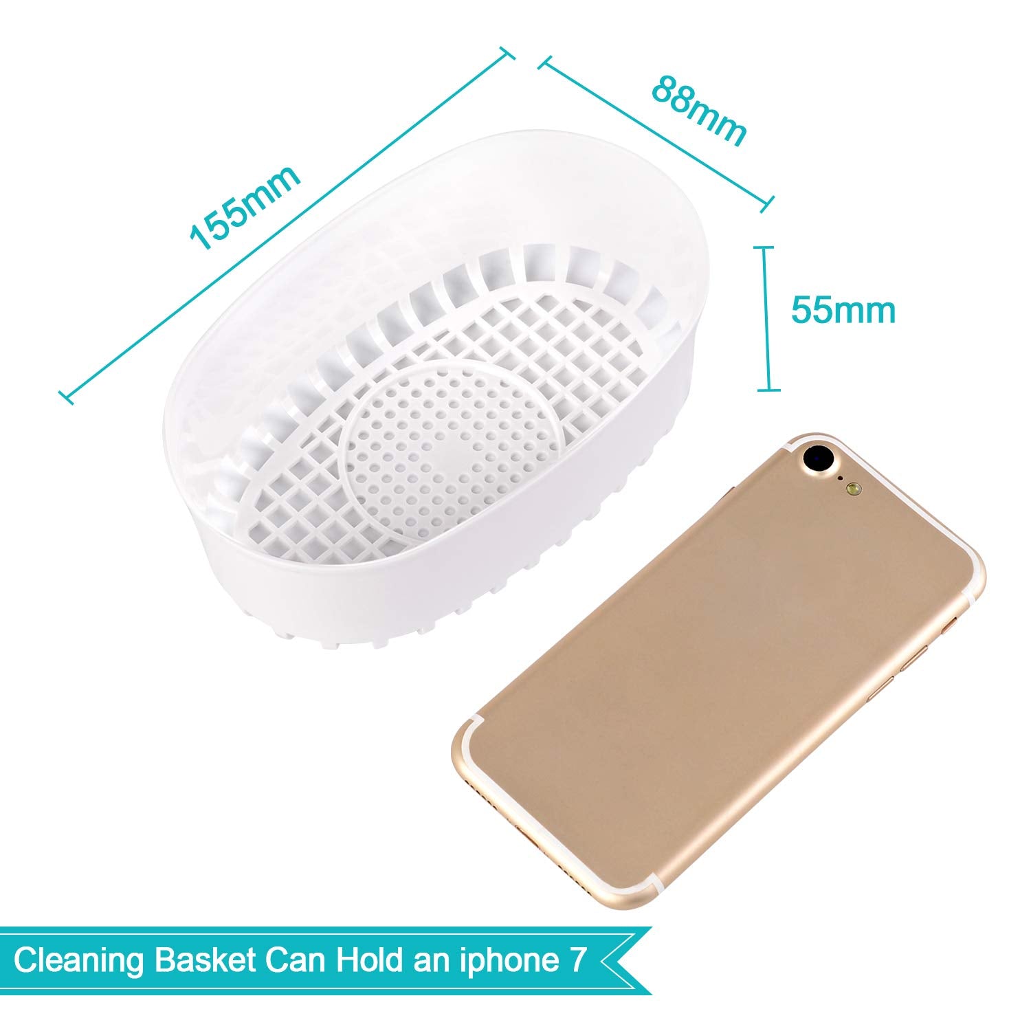 600ML Sonic Cleaner with 42KHz Frequency - Equipped with Digital Timer and Basket - Ideal for Cleaning Jewelry, Rings, Eyeglasses, Dentures, Watchbands, Coins, Small Metal Parts, and Daily Necessities.