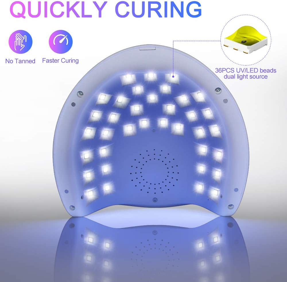 UV Nail Light, 150W UV Light for Nails - Rapid UV LED Nail Lamp - Premium Nail Dryer for Gel Polish with 4 Timer Settings - Automatic Sensor Curing Lamps for Salon and Home Use