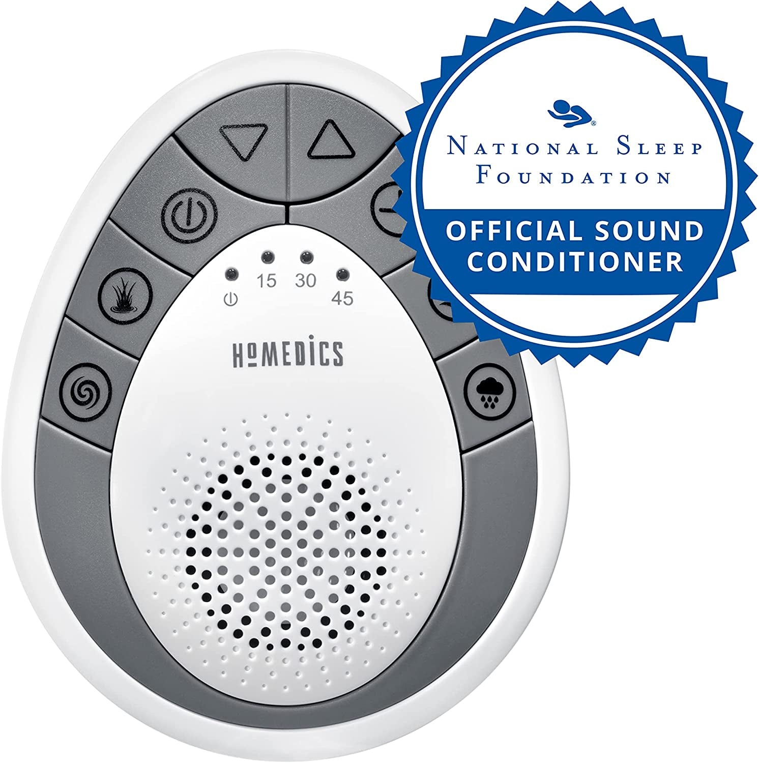 Portable White Noise Sound Machine: Provides Sleep Therapy at Home, in the Office, for Babies, and While Traveling. Features 4 Relaxing Nature Sounds, Battery Operation, and an Auto-Off Timer.