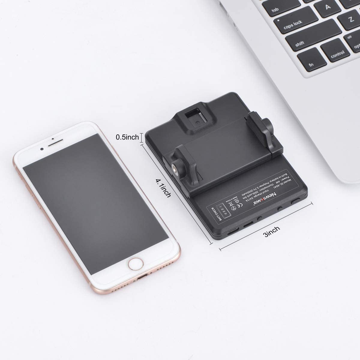 High Power 60 LED Rechargeable Clip Fill Video Light with Front & Back Clip - Adjustable 3 Light Modes for Phone, iPhone, Android, iPad, Laptop - Ideal for Makeup, Vlogging, TikTok, and Video Conferencing