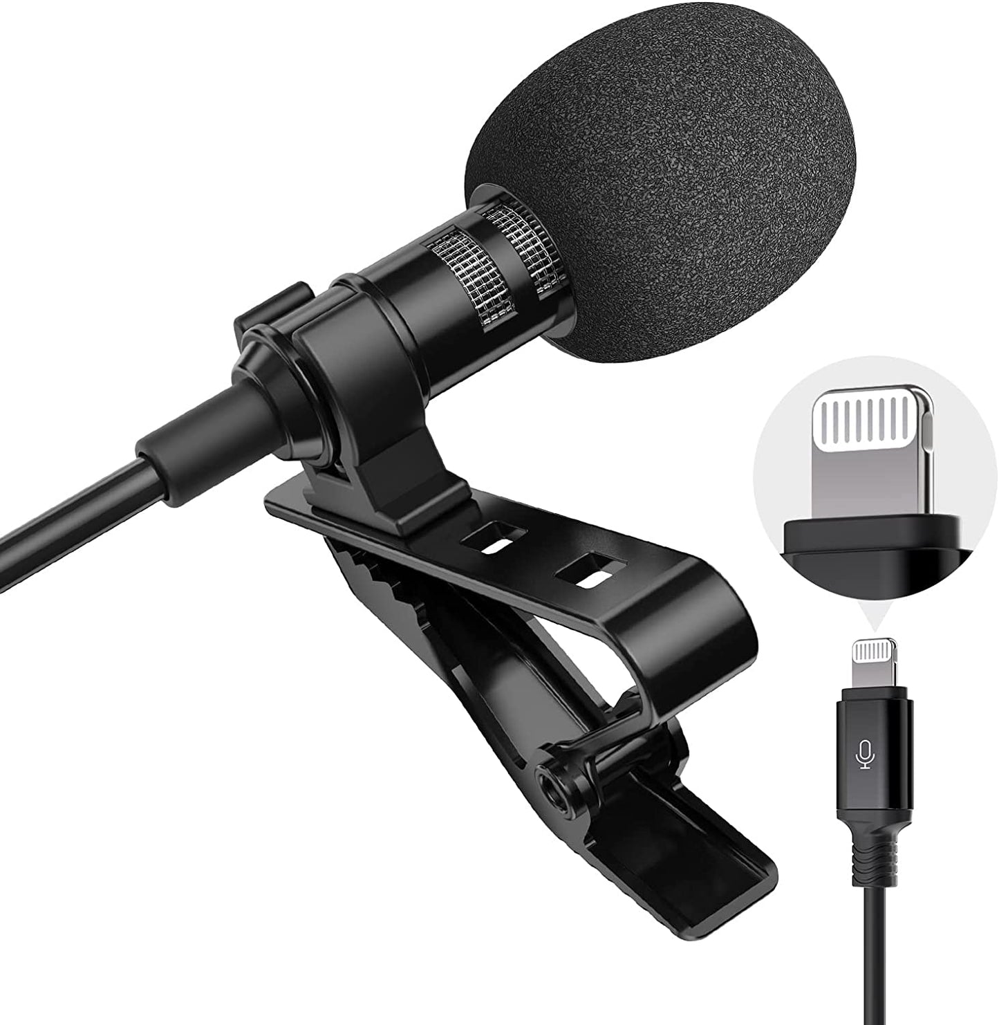 Professional Lavalier Lapel Microphone for iPhone and iPad/iPod - MFi-Certified, Ideal for Audio and Video Recording, YouTube Interviews, and TikTok