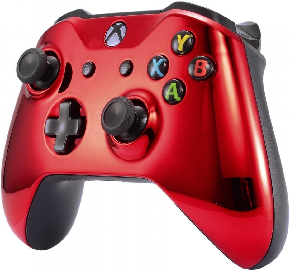 Red Chrome Front Housing Shell Faceplate for Xbox One S & Xbox One X Controller.