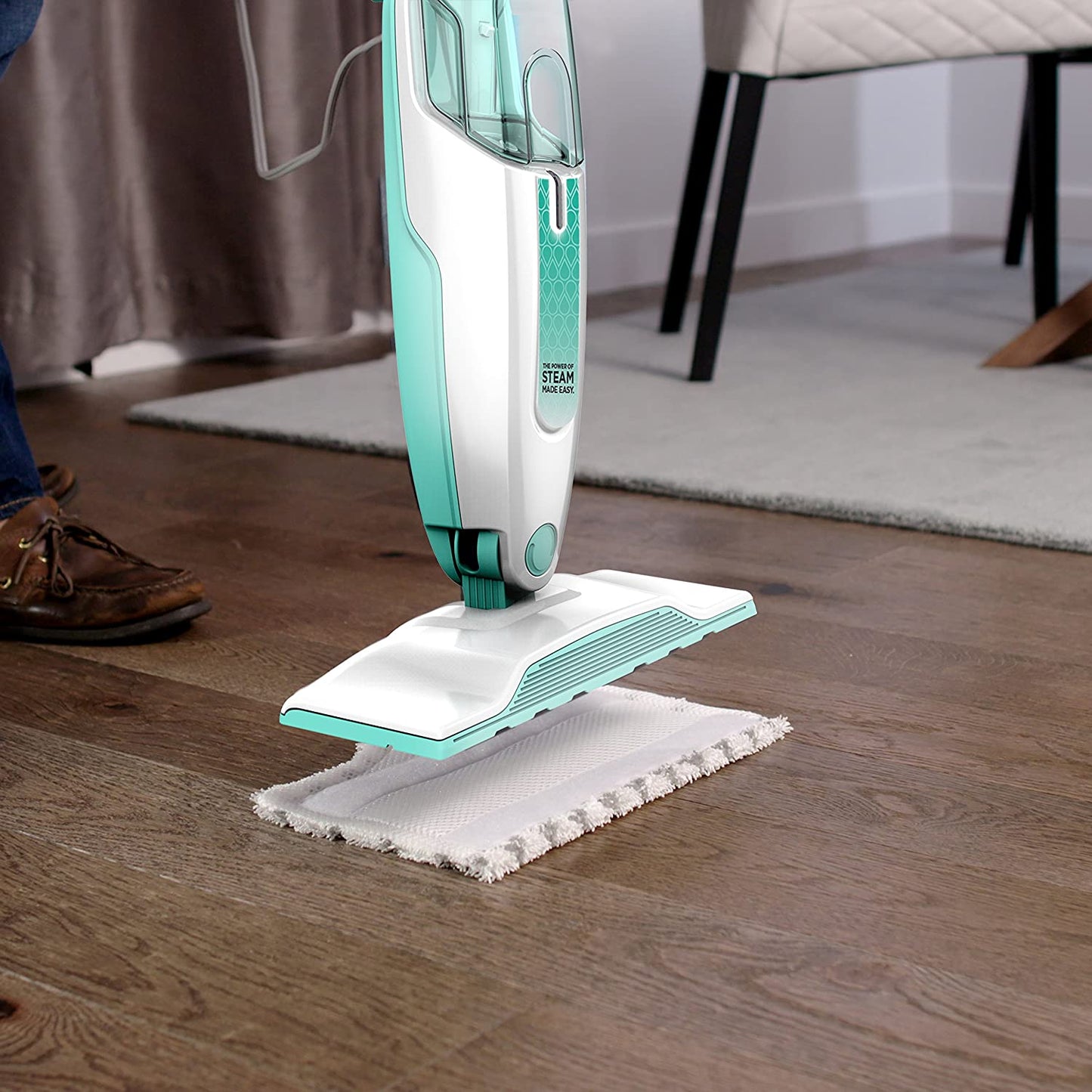 S1000C Steam Mop, White/Seafoam Blue - Canadian Version, 12.68 fl oz Water Tank