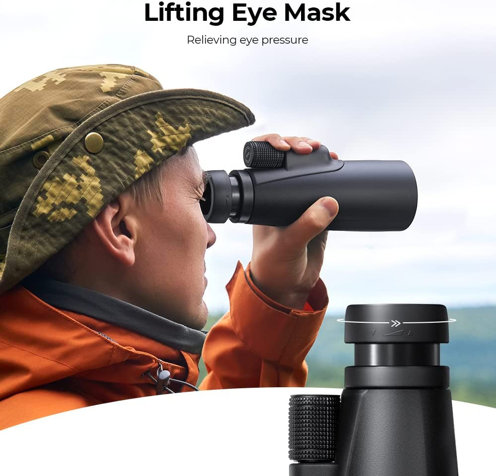 12X50 High Power Monocular Telescope - Waterproof, BAK4 Prisms, FMC Lens, HD Compact Monocular for Bird Watching, Hiking, Camping, and Travel - Includes Hand Strap