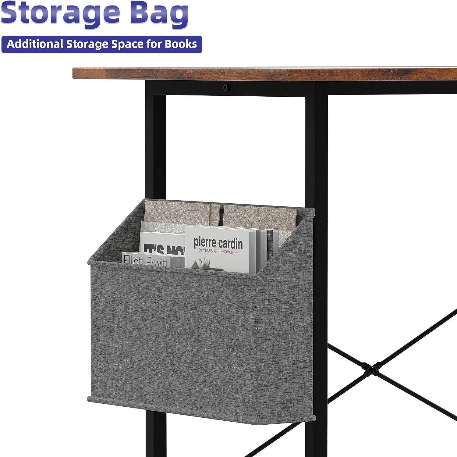 32-Inch Small Office Computer Desk with Storage Bag, Headphone Hook, and Study Writing Table