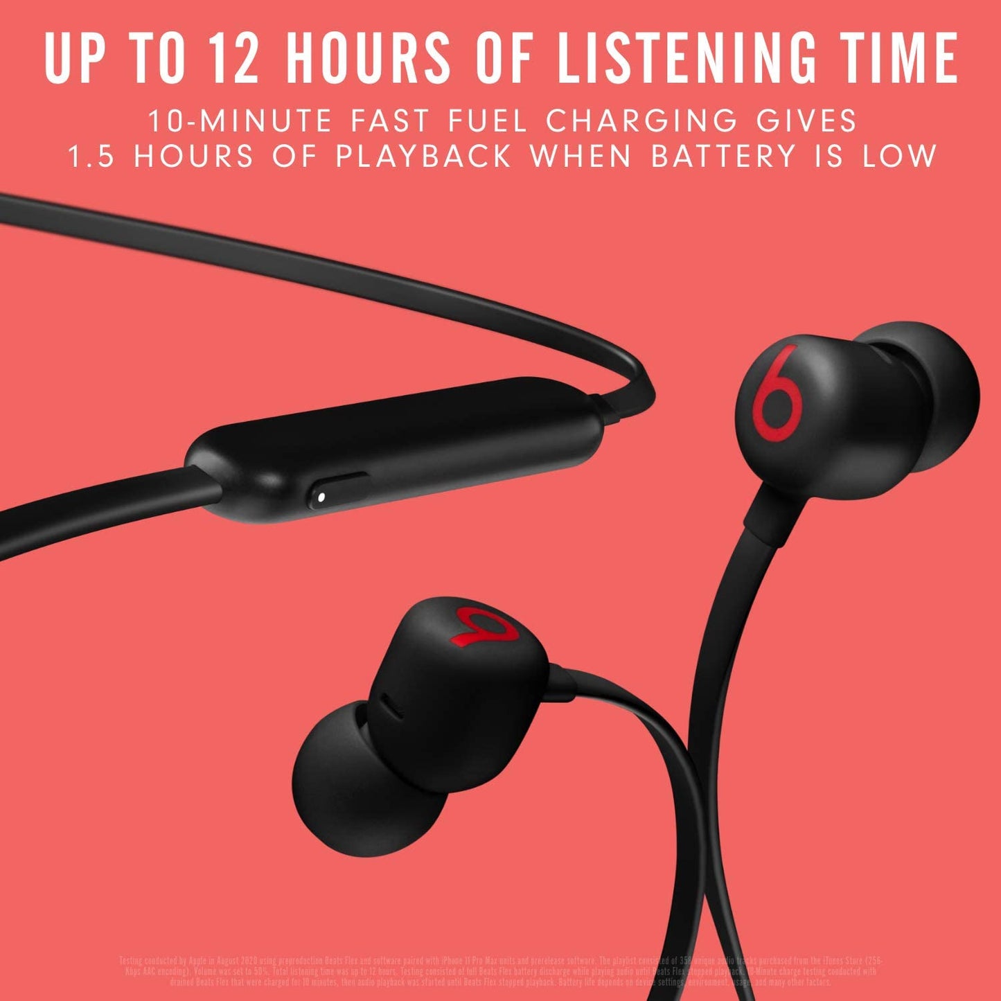 Apple W1 Headphone Chip Flex Wireless Earbuds - Magnetic Earphones with Class 1 Bluetooth, 12 Hours of Listening Time, Built-In Microphone, Black