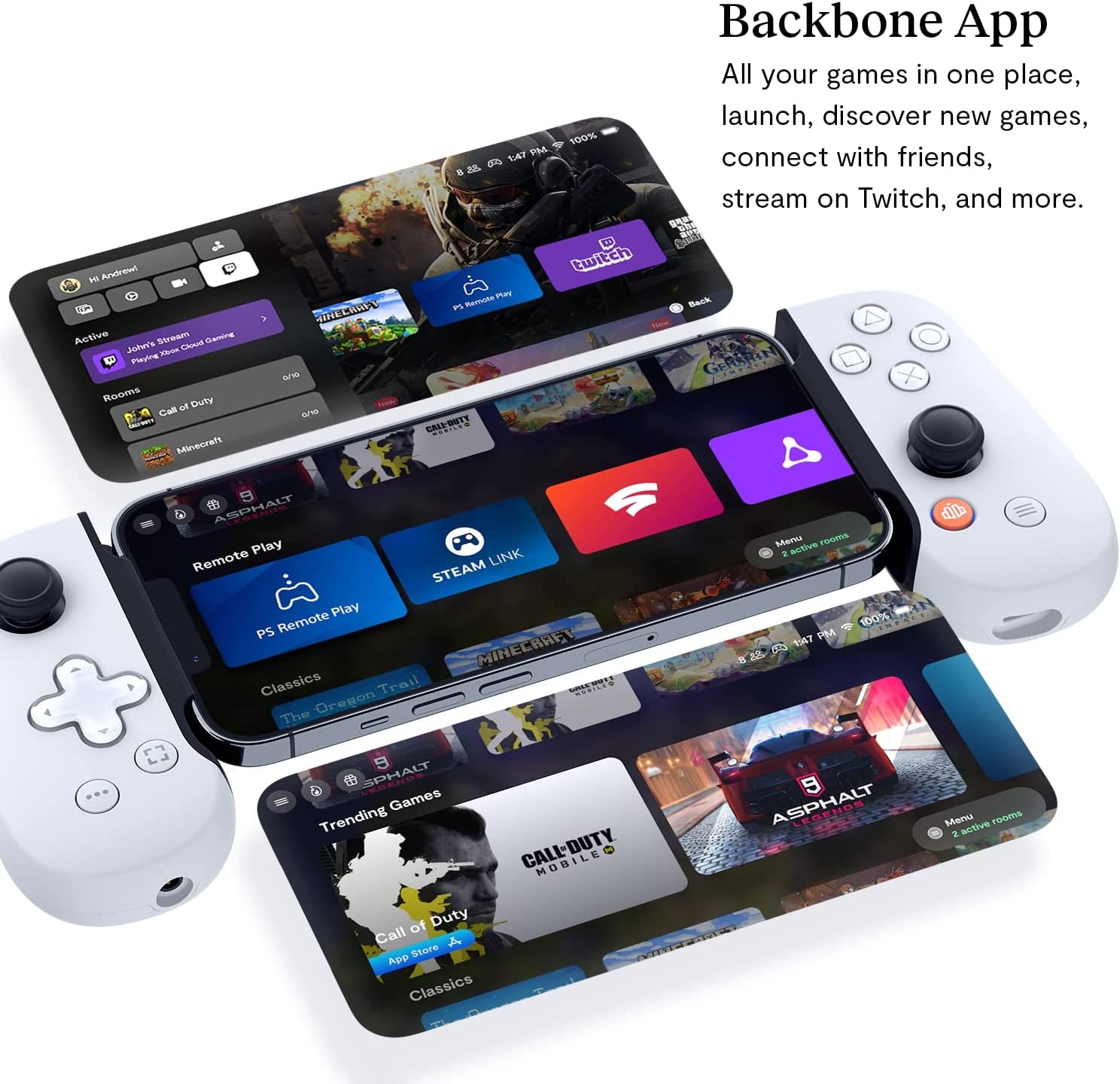 Mobile Gaming Controller for iPhone: Elevate Your Gaming Experience on iPhone - Play Playstation, Steam, Fortnite, Apex, Diablo Immortal, Call of Duty: Mobile, and More with One Controller.