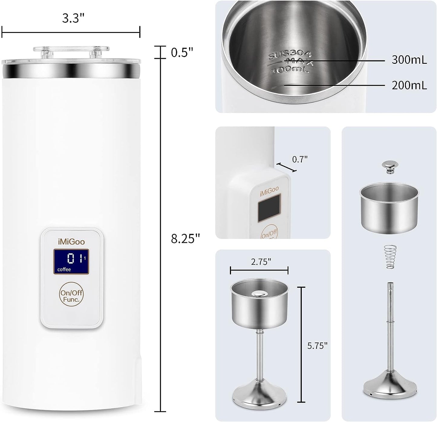 Single Serve Coffee Maker - Portable Design - Doubles as a Tea Maker - Electric Kettle with 17 oz Capacity - Constructed from Stainless Steel for Durability and Versatility.